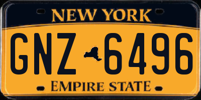 NY license plate GNZ6496
