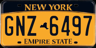 NY license plate GNZ6497