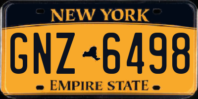 NY license plate GNZ6498