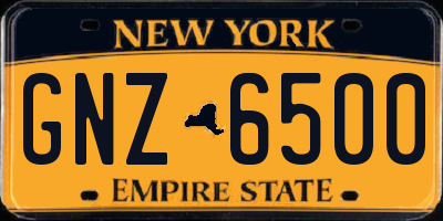 NY license plate GNZ6500