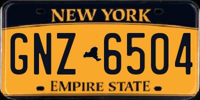 NY license plate GNZ6504