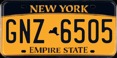 NY license plate GNZ6505