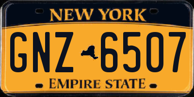 NY license plate GNZ6507