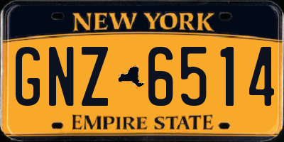 NY license plate GNZ6514