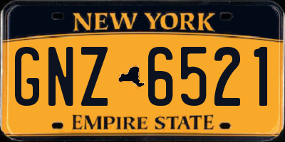 NY license plate GNZ6521