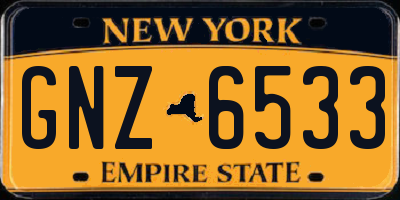 NY license plate GNZ6533