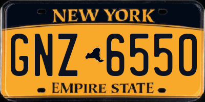 NY license plate GNZ6550