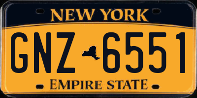 NY license plate GNZ6551