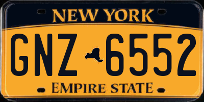 NY license plate GNZ6552