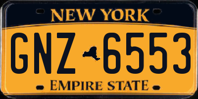 NY license plate GNZ6553