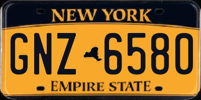 NY license plate GNZ6580