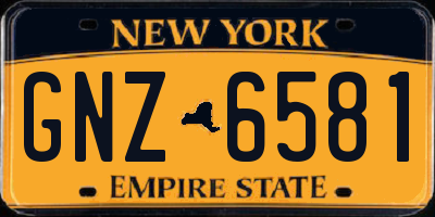 NY license plate GNZ6581