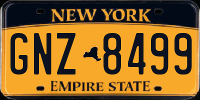 NY license plate GNZ8499