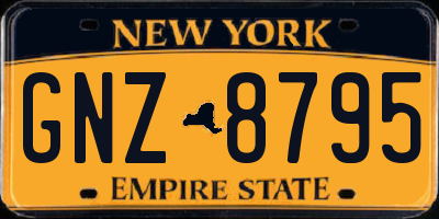 NY license plate GNZ8795