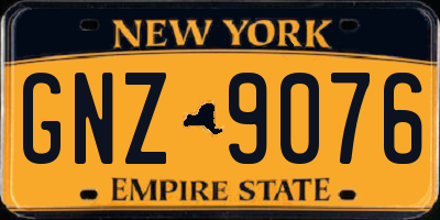 NY license plate GNZ9076