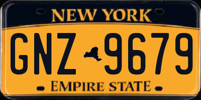 NY license plate GNZ9679