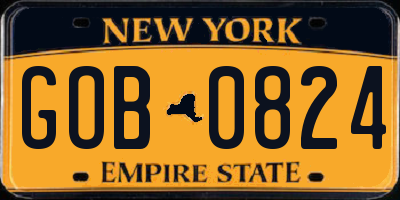 NY license plate GOB0824