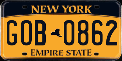 NY license plate GOB0862