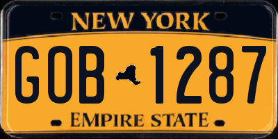 NY license plate GOB1287