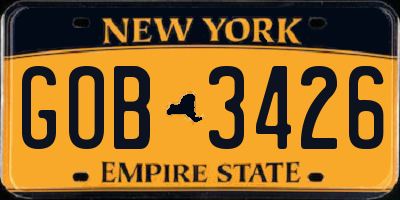 NY license plate GOB3426