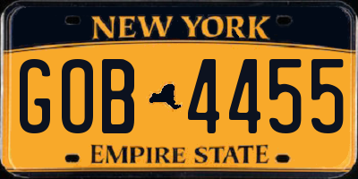 NY license plate GOB4455