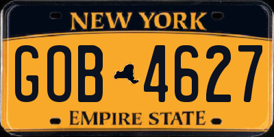 NY license plate GOB4627