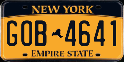 NY license plate GOB4641