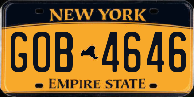 NY license plate GOB4646