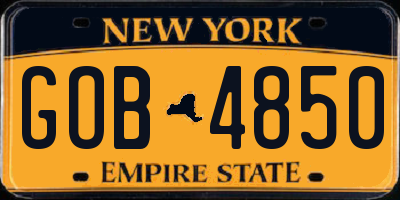 NY license plate GOB4850