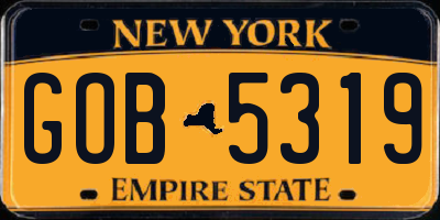 NY license plate GOB5319