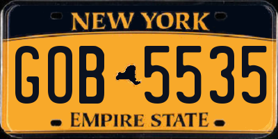 NY license plate GOB5535