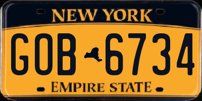 NY license plate GOB6734
