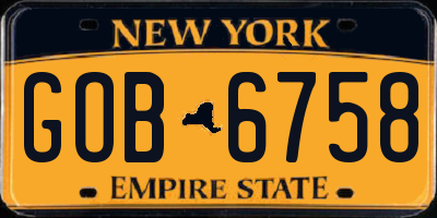 NY license plate GOB6758