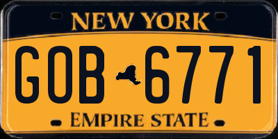 NY license plate GOB6771