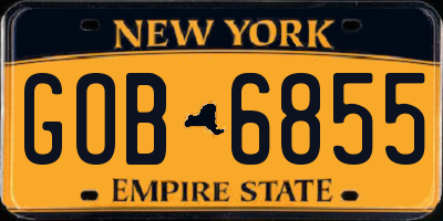 NY license plate GOB6855