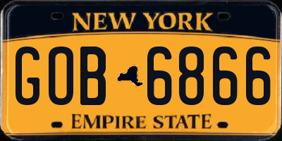NY license plate GOB6866