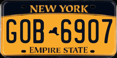 NY license plate GOB6907