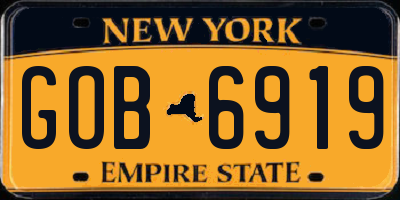 NY license plate GOB6919