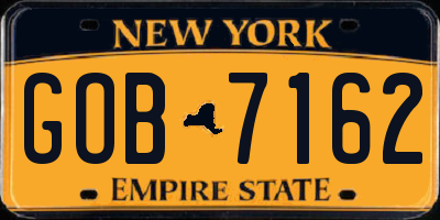 NY license plate GOB7162