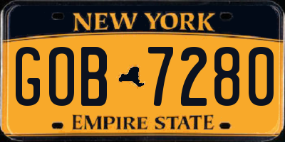NY license plate GOB7280
