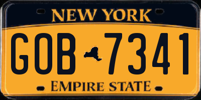 NY license plate GOB7341