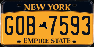 NY license plate GOB7593