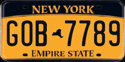 NY license plate GOB7789
