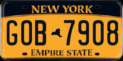 NY license plate GOB7908