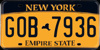 NY license plate GOB7936
