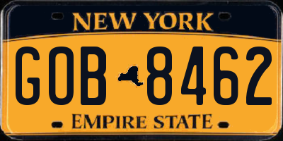 NY license plate GOB8462