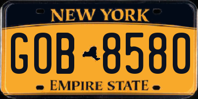 NY license plate GOB8580