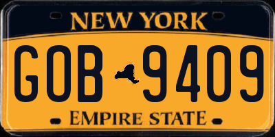 NY license plate GOB9409