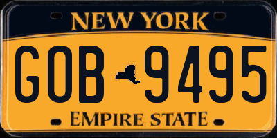 NY license plate GOB9495