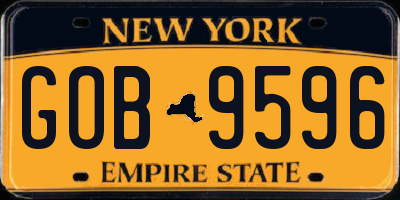 NY license plate GOB9596